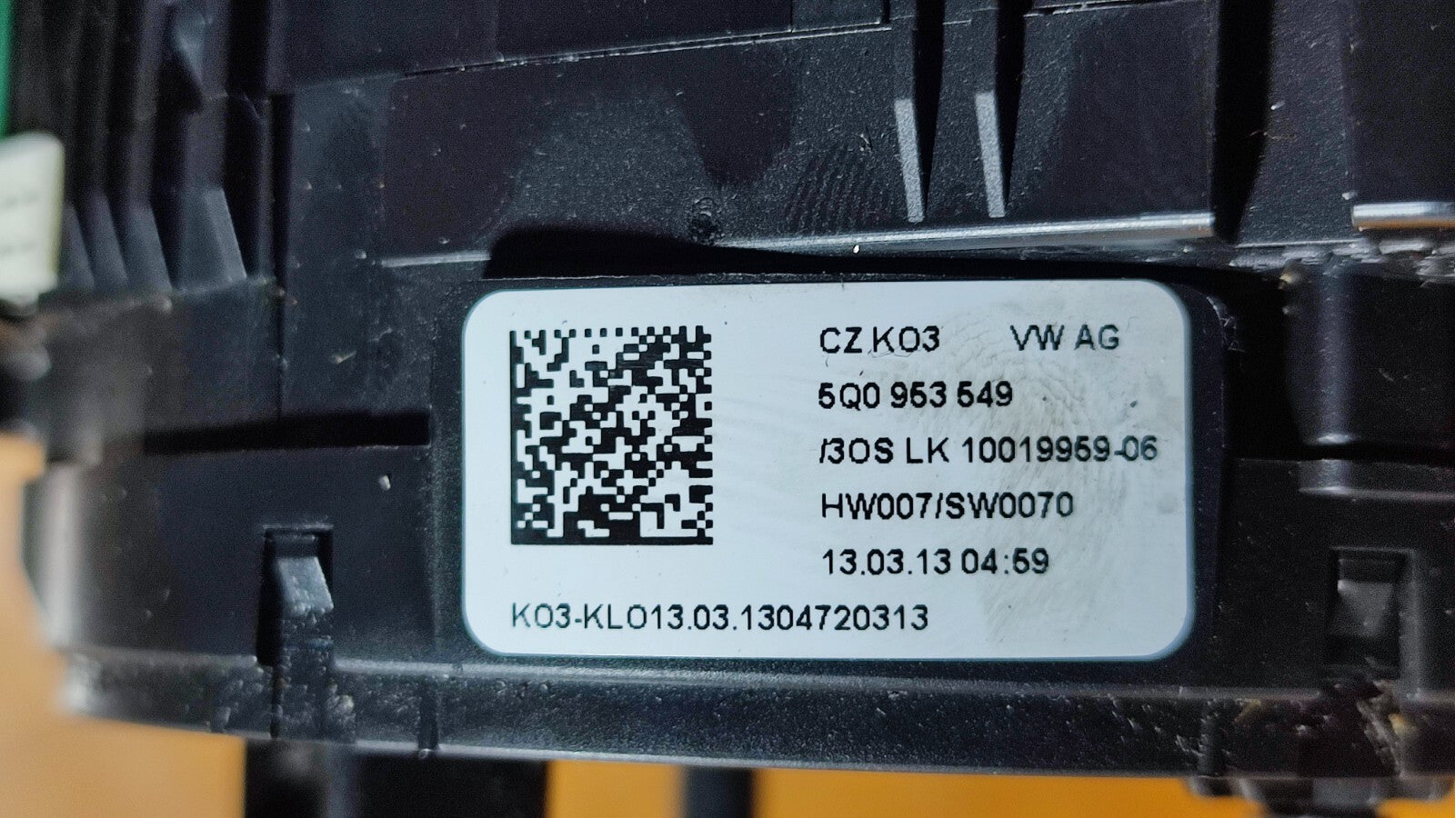 ✅2013 VW GOLF MK7 1.2P WIPER INDICATOR STALK SQUIB SLIP RING 5Q0953507AB A098 - Image 10