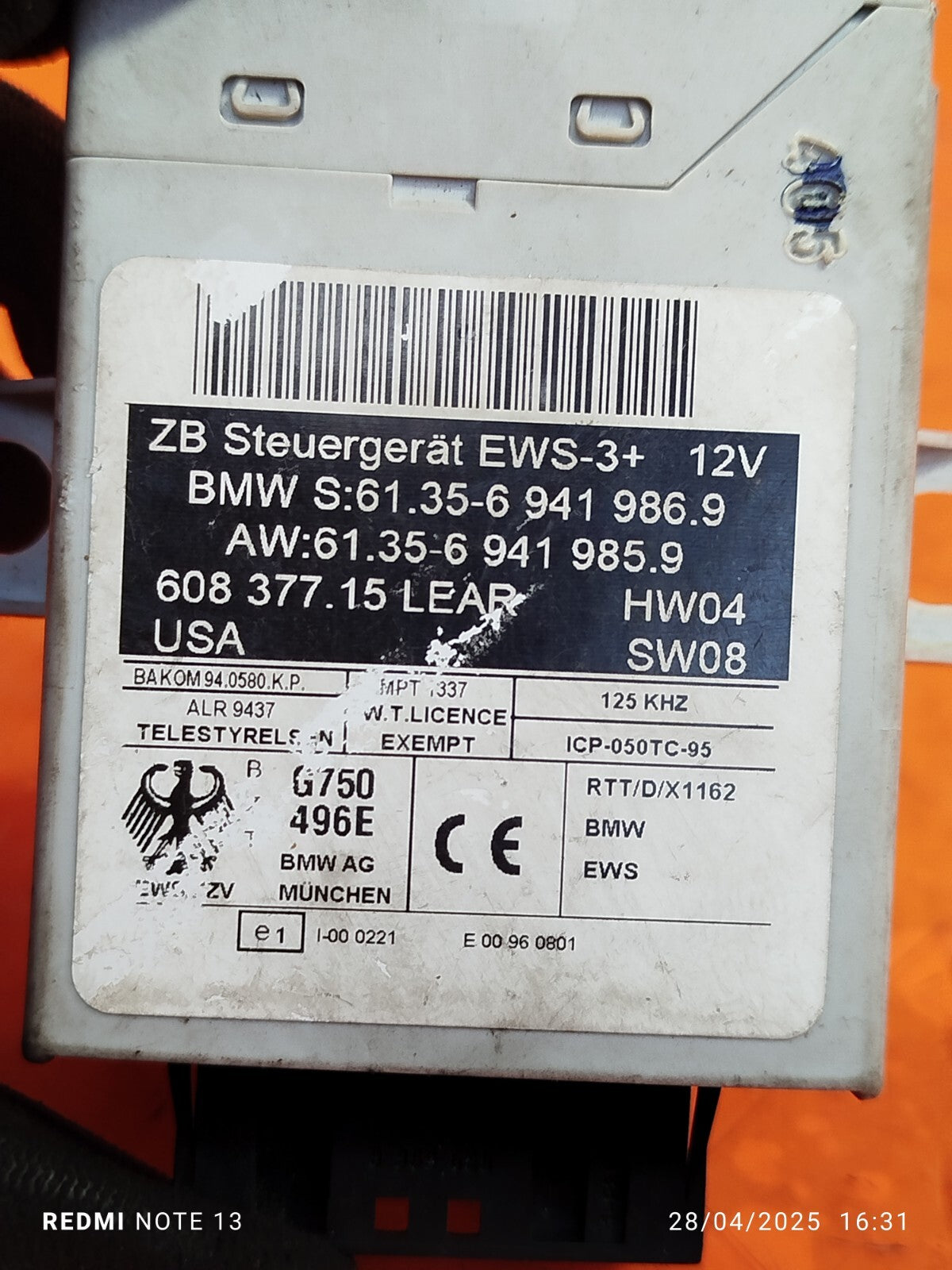 ✅BMW X3 E83 Immobiliser Control Unit 6941986 + WARRANTY xAA - Image 10
