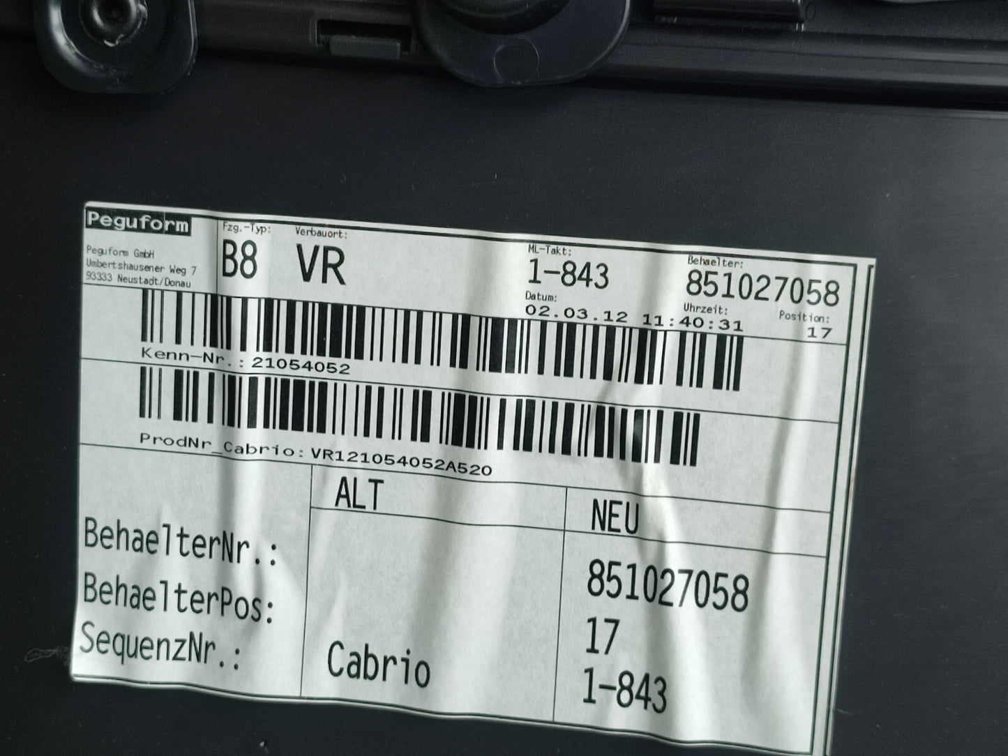 AUDI A5 CABRIO S LINE 2.0 DIESEL 2012 RIGHT DOOR CARD Warranty A218 - Image 5