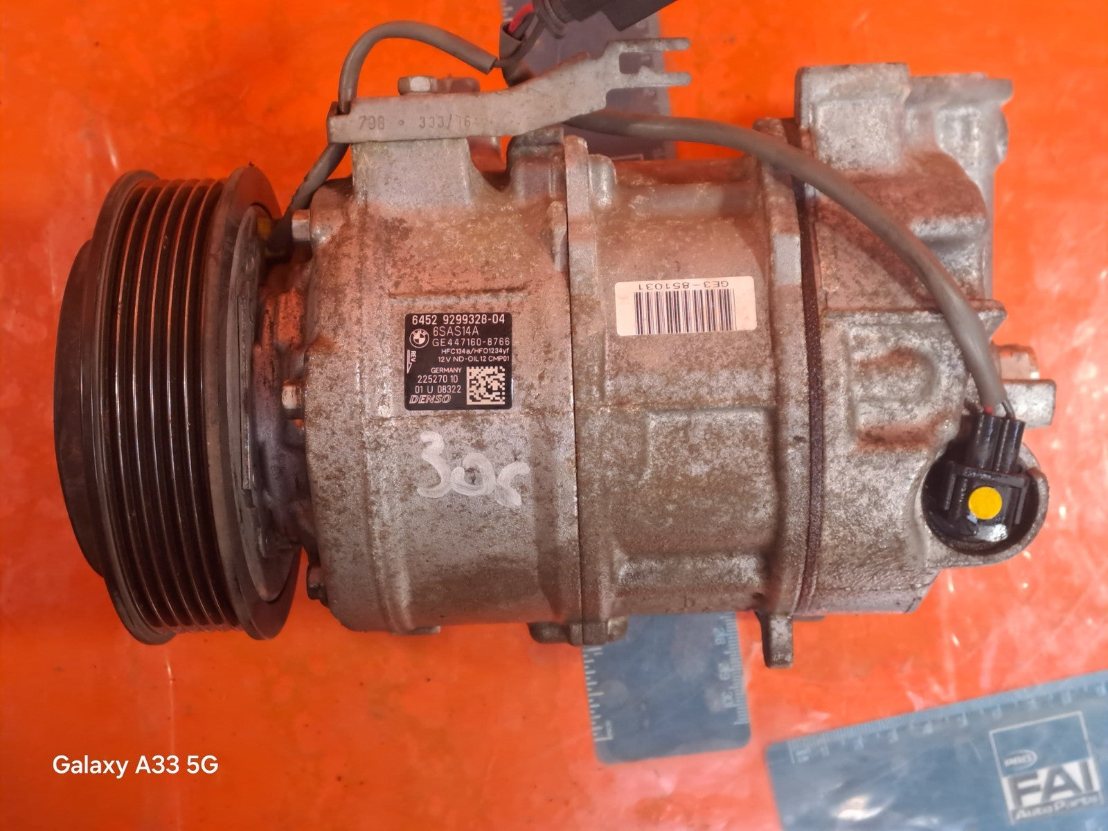 ✅2017 BMW 2 SERIES F22 A/C AIR CONDITIONING COMPRESSOR 9299328 + WARRANTY A306 - Image 7