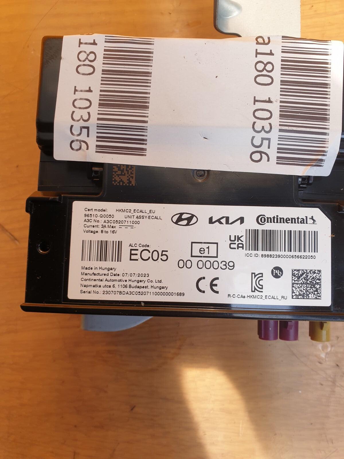 ✅2023 HYUNDAI I20 MK3 EMERGENCY CALL CONTROL MODULE ECU UNIT 96510-Q0050 A180 - Image 9