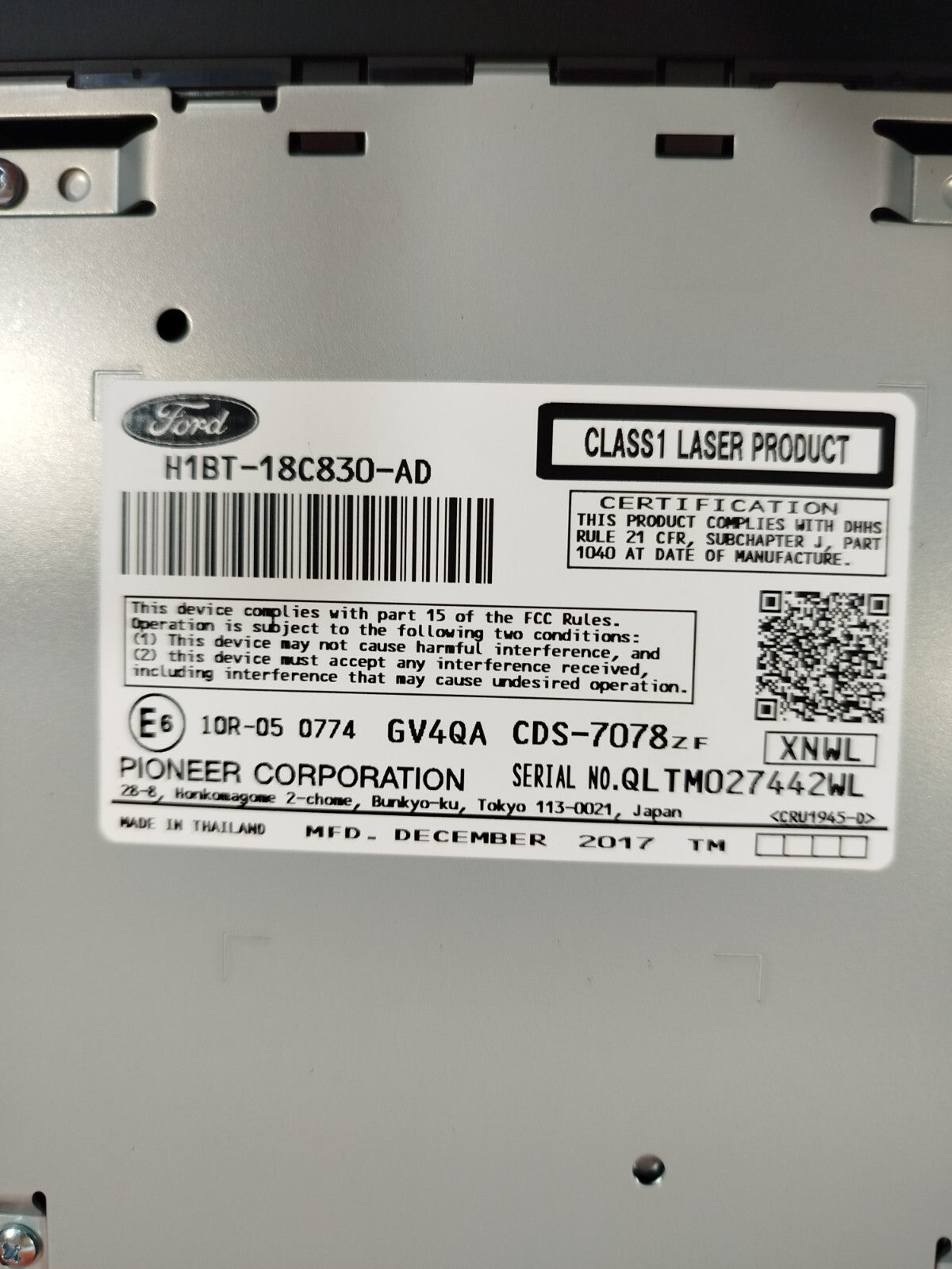 ✅2018 FORD FIESTA MK8 VIGNALE CD CHANGER H1BT-18C830-AD + WARRANTY A261 - Image 9