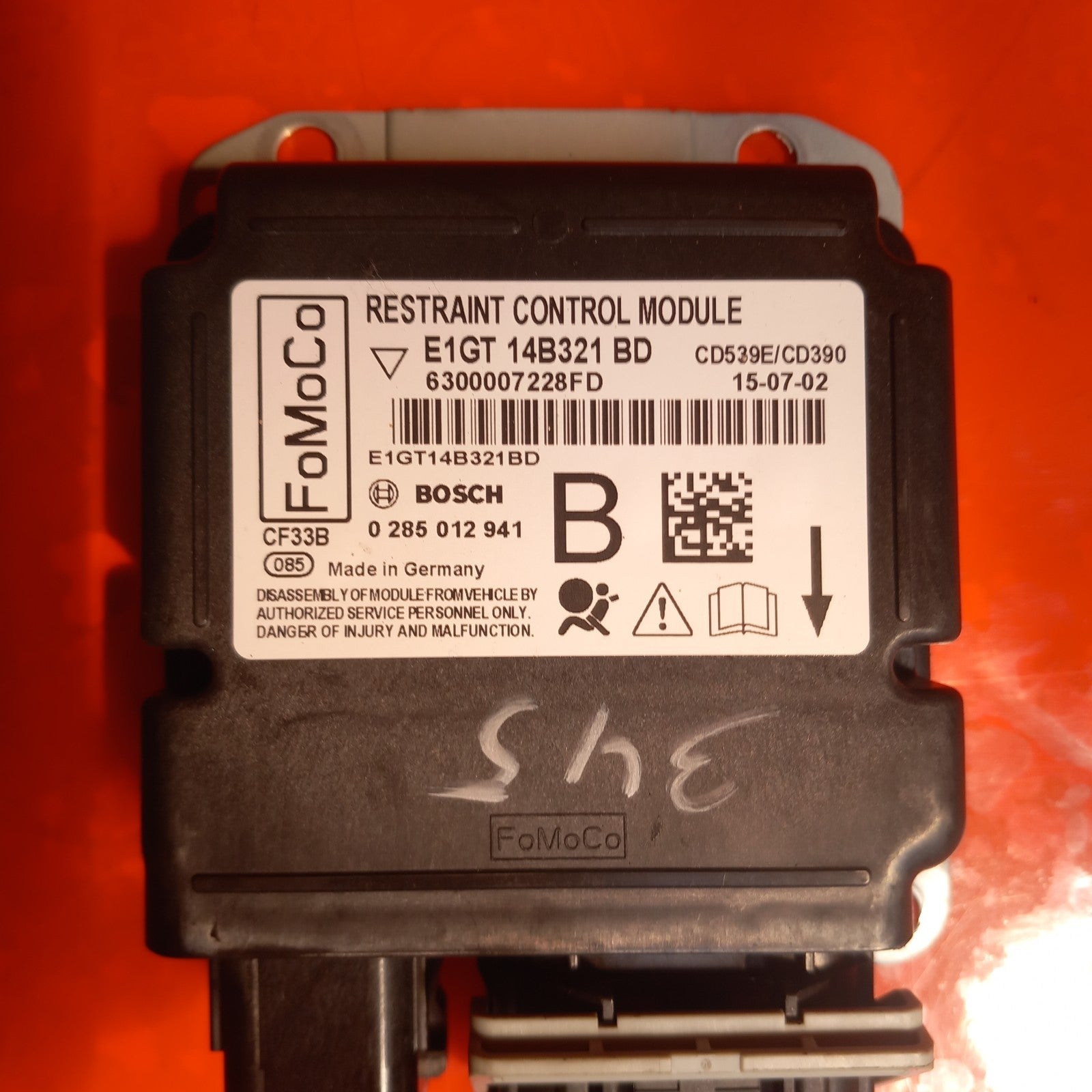 2019 Ford Galaxy MK3 Zetec Abag Control Module E1GT-14B321-BD Warranty A345 - Image 2
