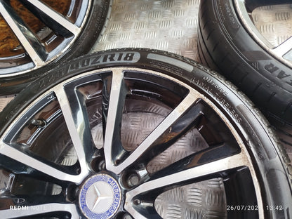 ✅2012 MERCEDES B CLASS W246 ALLOY WHEEL & TYRE SET 225/40 ZR18 A2464011602 A299 - Image 11
