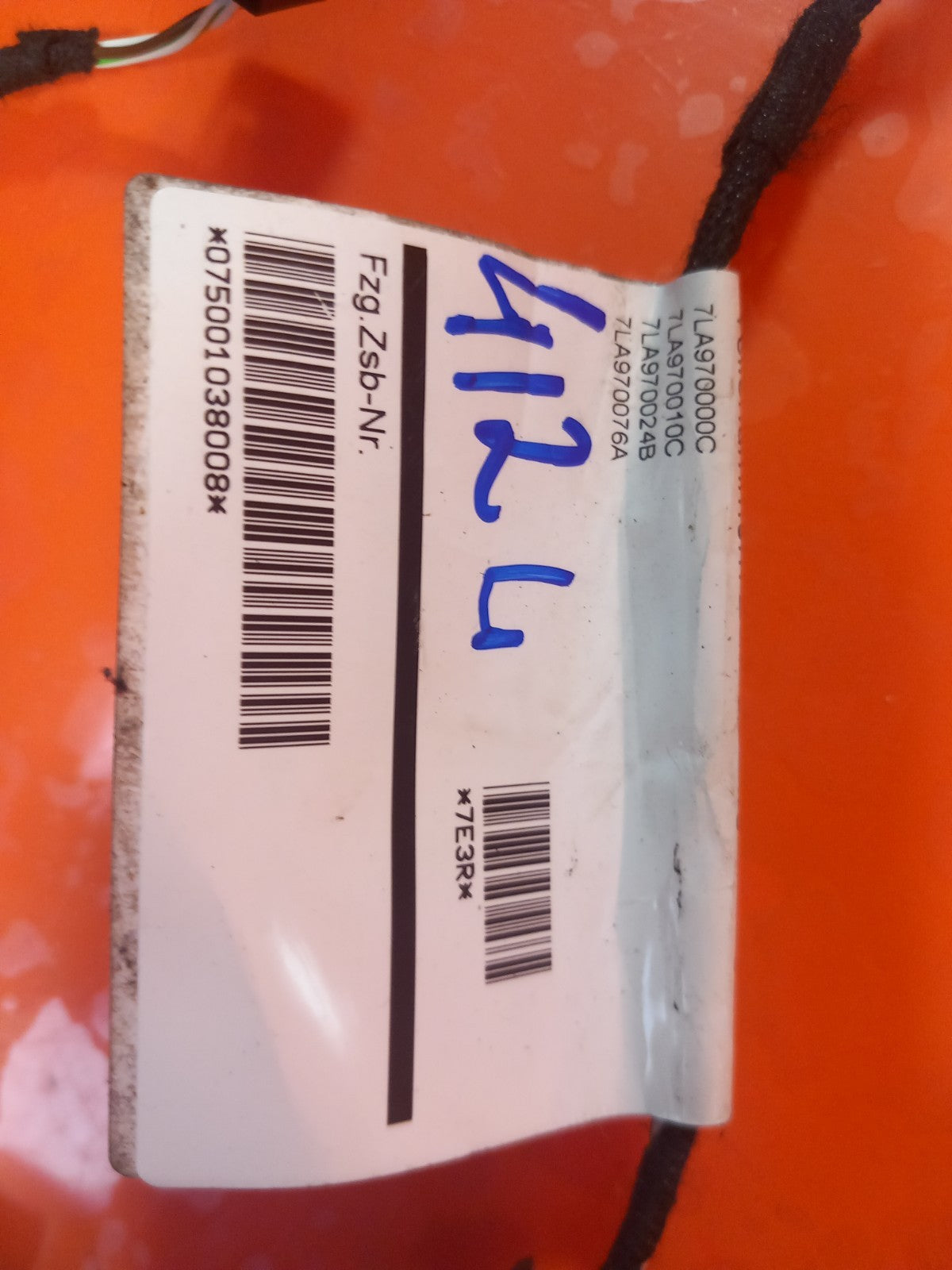 2021 VW Transporter T30 Front Left Door Wiring Loom 7LA970000C Warranty A412 - Image 4