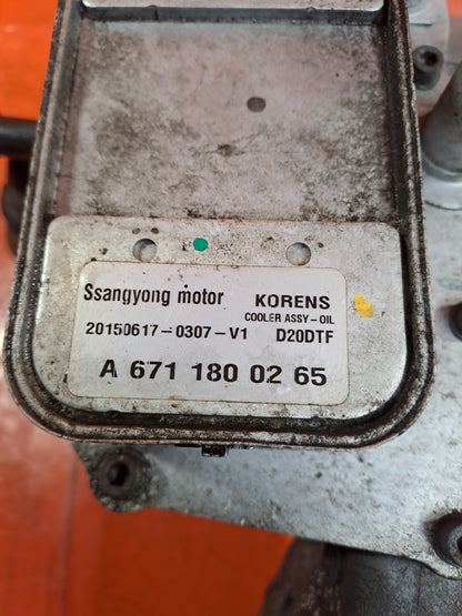 ✅SSANGYONG KORANDO 2.2 DIESEL 2015 OIL FILTER HOUSING & COOLER A6711800265 A337 - Image 11