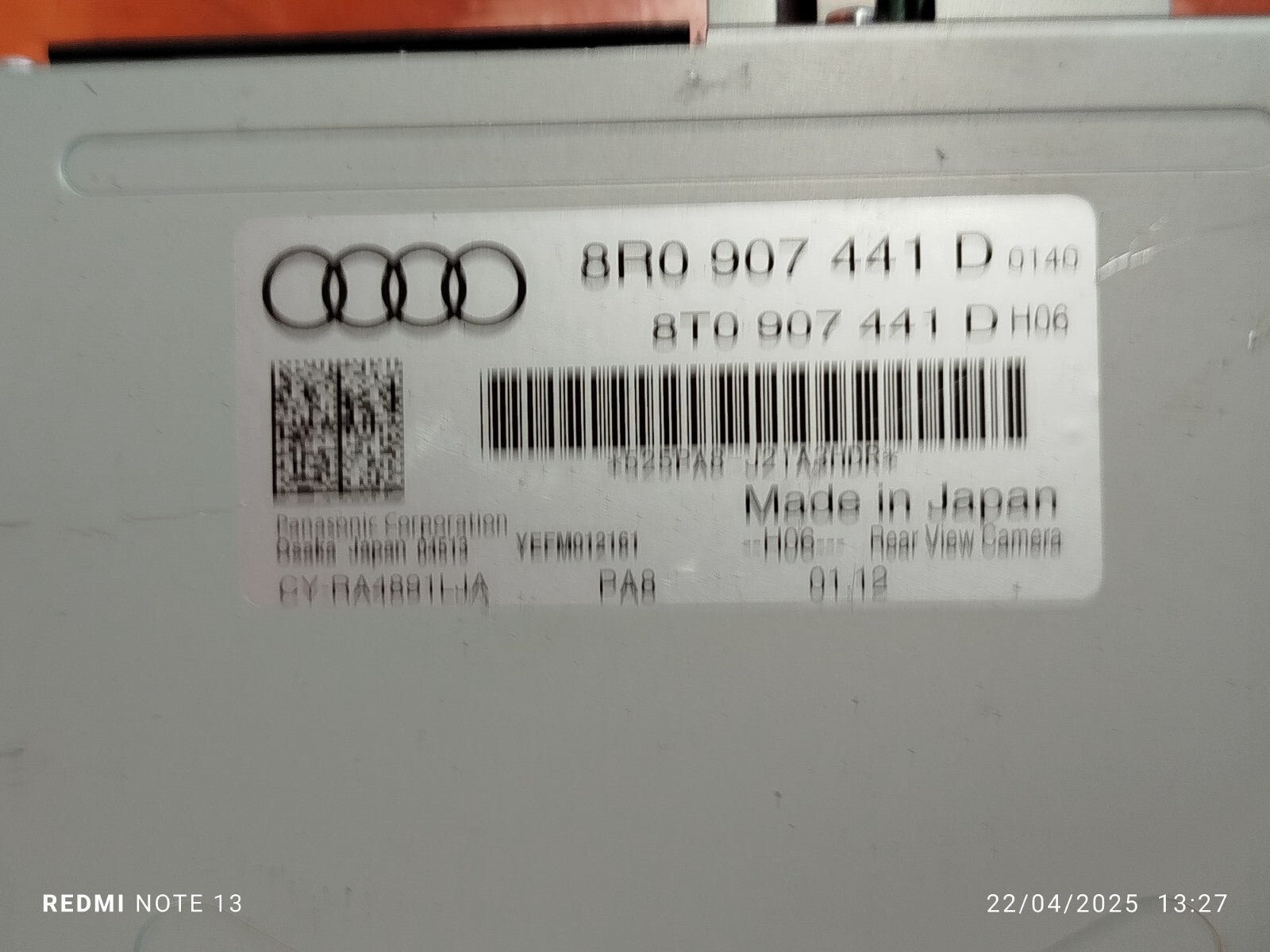 ✅AUDI Q5 S LINE 2.0 PETROL 2012 CAMERA CONTROL MODULE ECU 8R0907441D Warranty - Image 7