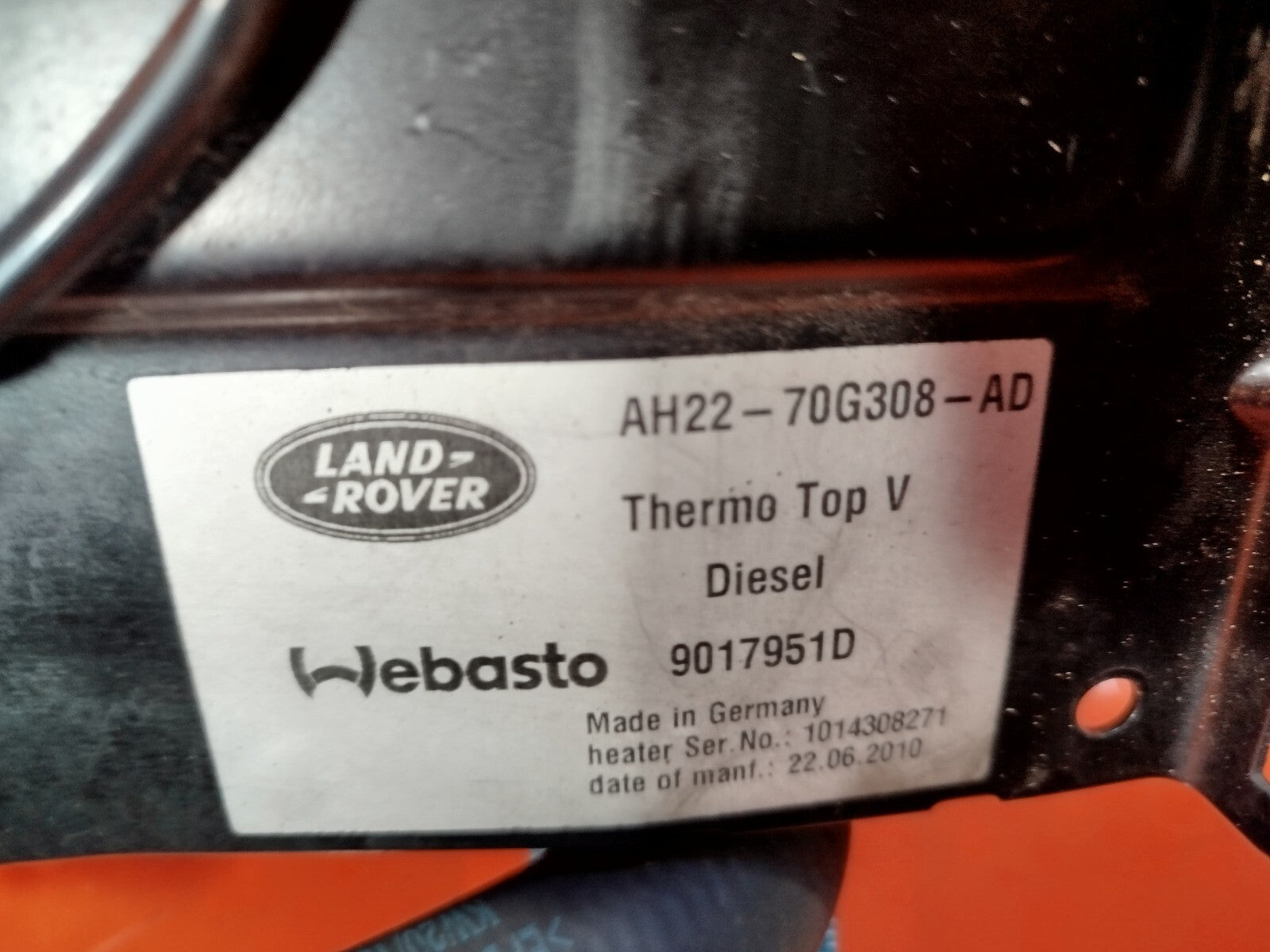 ✅Land Rover Discovery 4 L319 2010 3.0 Diesel WEBASTO PRE- HEATER AH22-70G308-AD - Image 10