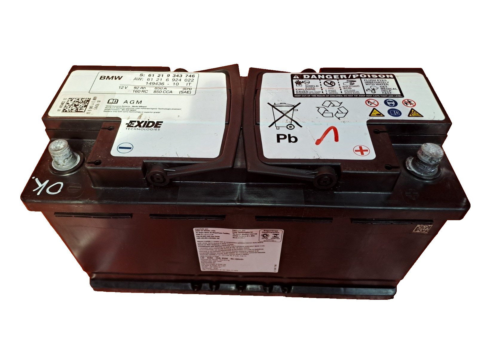 ✅EXIDE Starter Battery 12V 92Ah 850A 9343746 Warranty xAA - Image 1