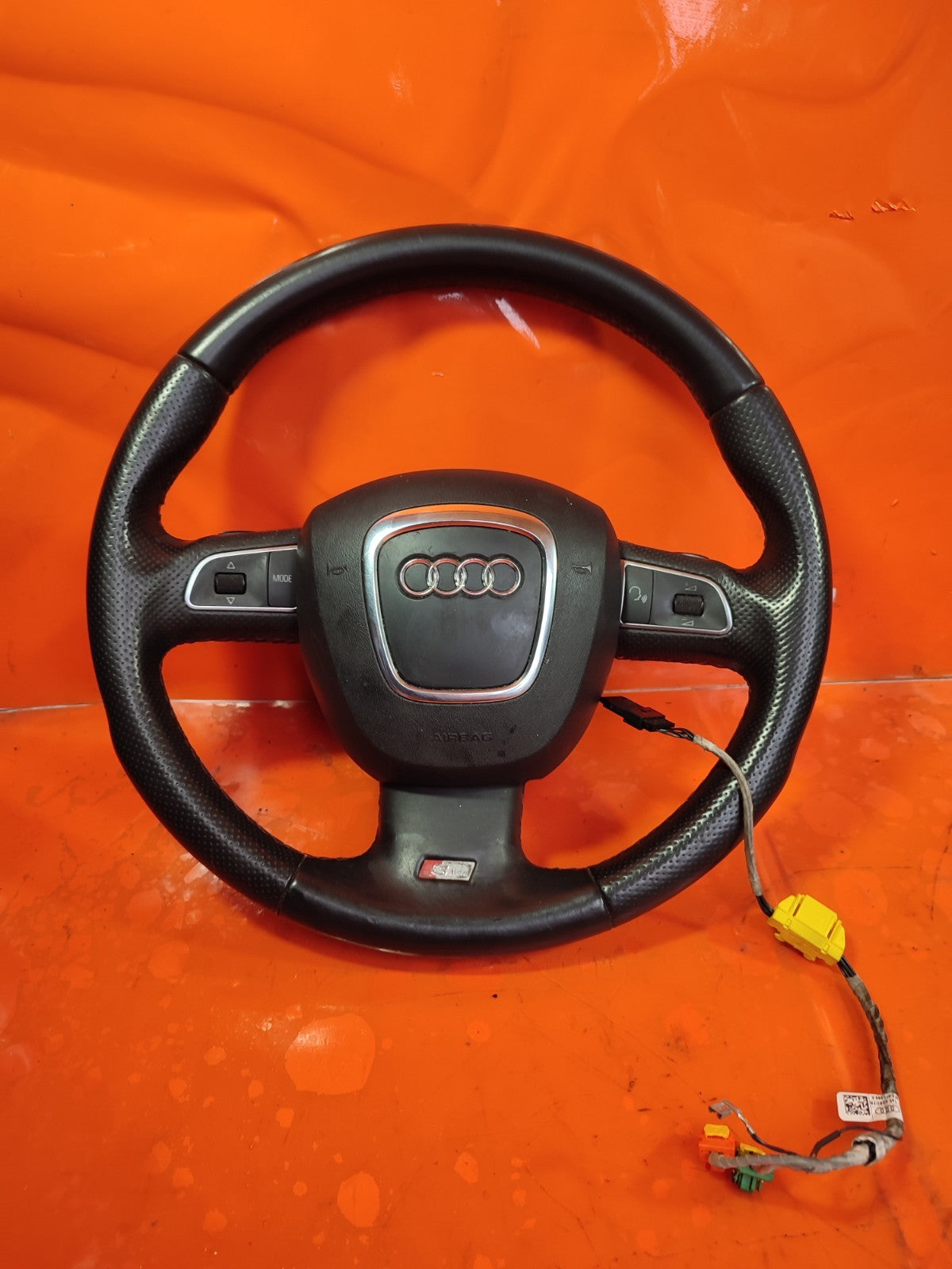 ✅2009 AUDI Q7 4L S LINE 3.0D MULTIFUNCTION LEATHER STEERING WHEEL PADDLE SHIFT - Image 1