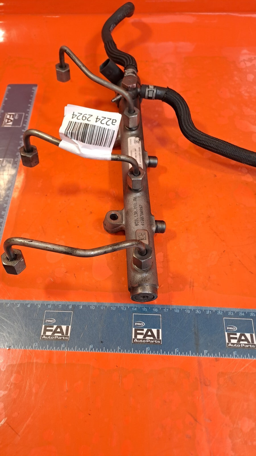 Audi Q7 S Line Tdi Quattro 2010 3.0 Diesel FUEL INJECTOR RAIL 059130090AH A224 - Image 6