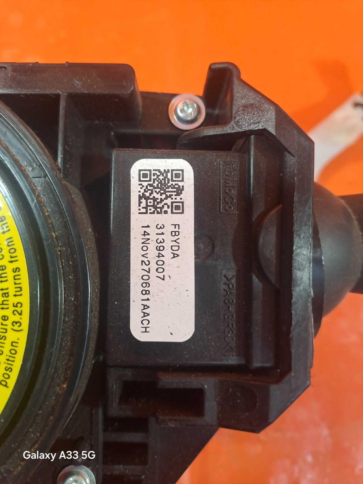 ✅2014 VOLVO V60 INDICATOR WIPER STALK SQUIB RING 31394007 + WARRANTY xAA - Image 3