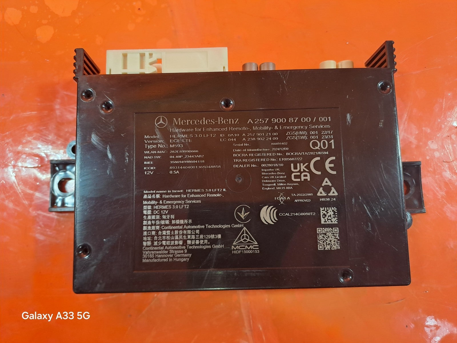✅MERCEDES A180 SPORT 1.3 PETROL 2025 EMERGENCY CONTROL MODULE A2579008700 A311 - Image 1