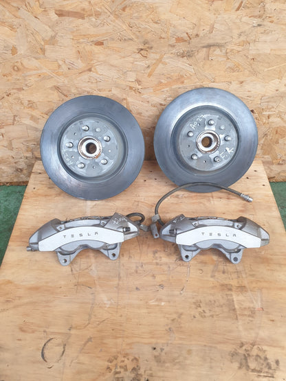 ✅TESLA Model 3 Long 2024 Front Left Right Hub Disc Caliper Set 1344621-00-A A207 - Image 2