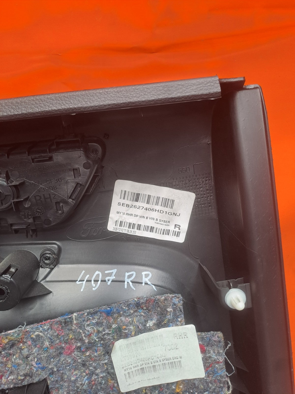 2021 Ford Ranger Wildtrak Rear Right Door Card Warranty A407 - Image 11