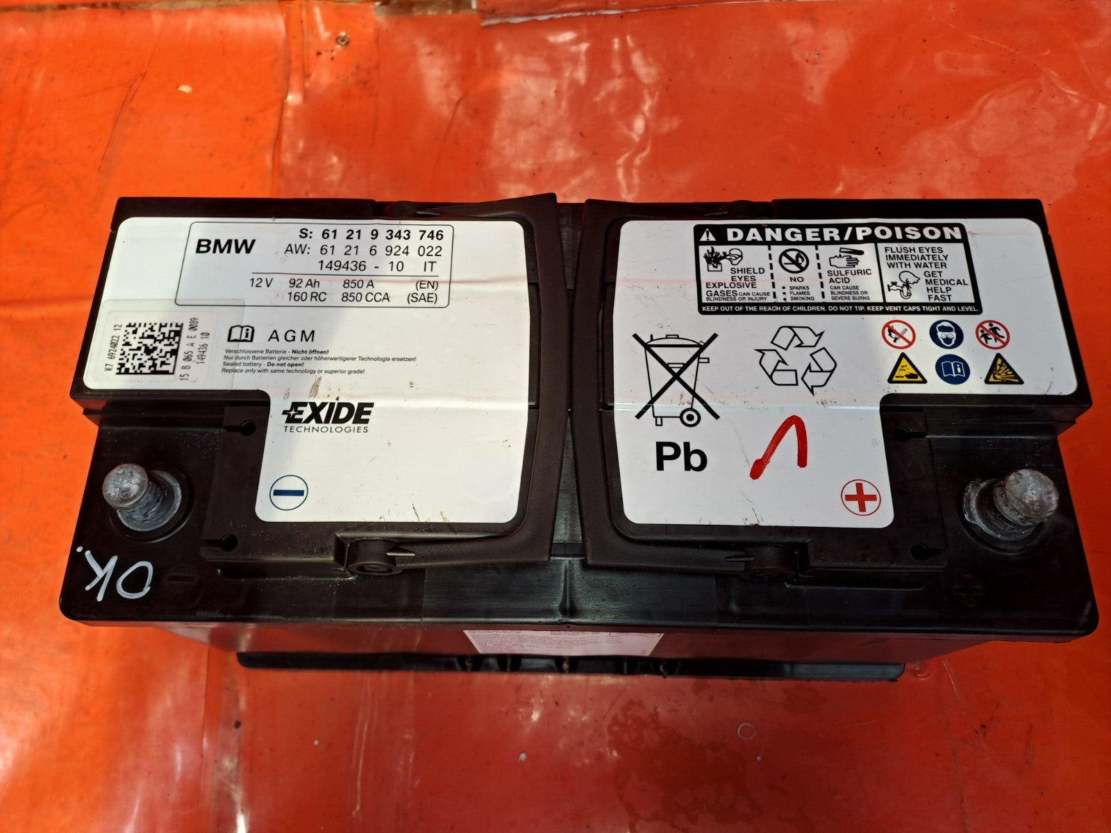 ✅EXIDE Starter Battery 12V 92Ah 850A 9343746 Warranty xAA - Image 2