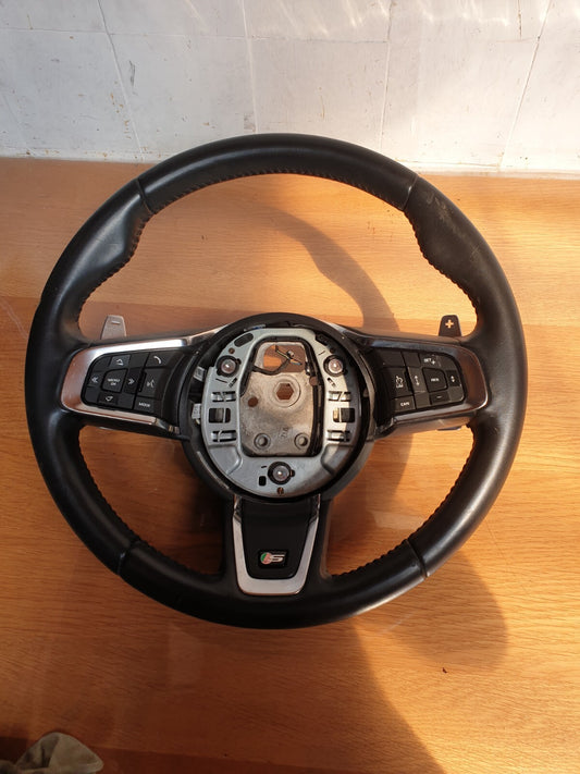 ✅2017 JAGUAR F-PACE X761 3.0P STEERING WHEEL HK8M-3F563-DA + WARRANTY A196 - Image 2