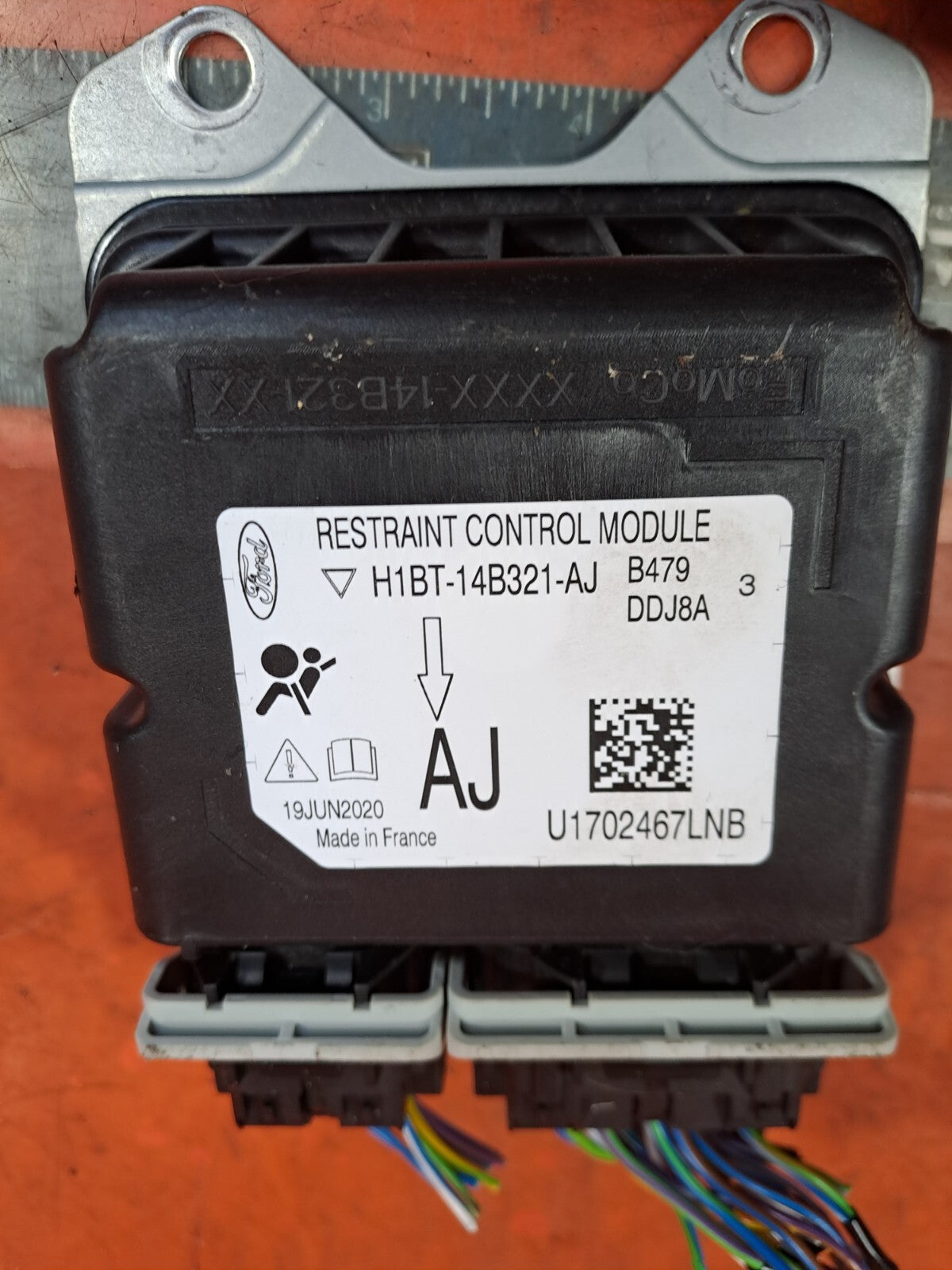 ✅2020 FORD FIESTA ACTIVE 1.0P AIRBAG CONTROL MODULE H1BT-14B321-AJ A247 - Image 7