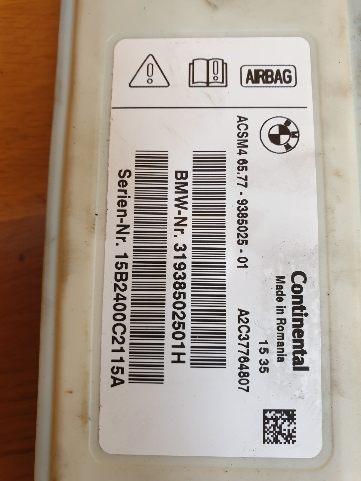 ✅BMW X3 XDRIVE20D F25 2.0 DIESEL 2016 AIRBAG CONTROL MODULE ECU 9385025 Warranty - Image 9