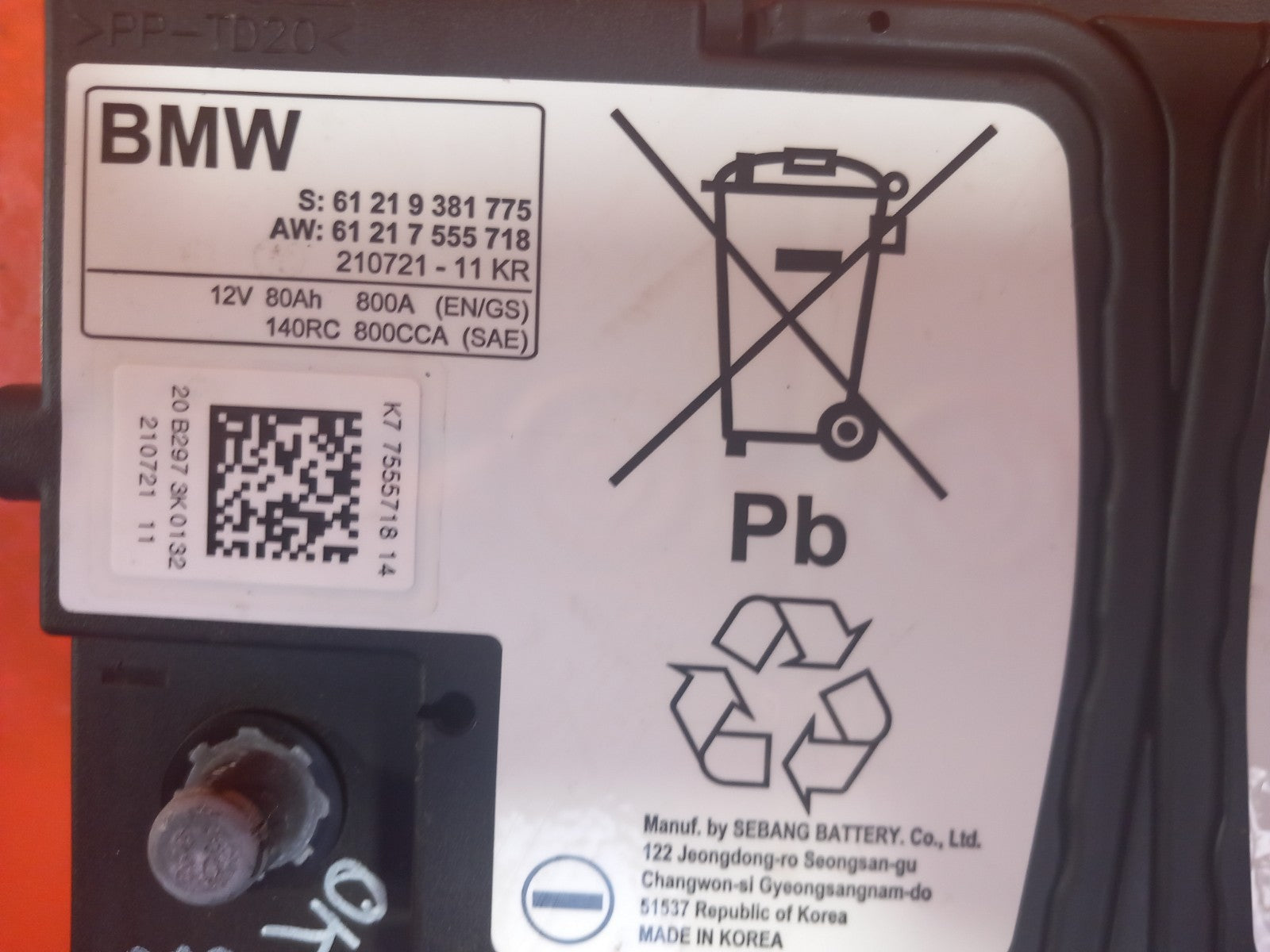 Car Battery BMW 9381775 7555718 12V 80Ah 800A Warranty xAA - Image 4