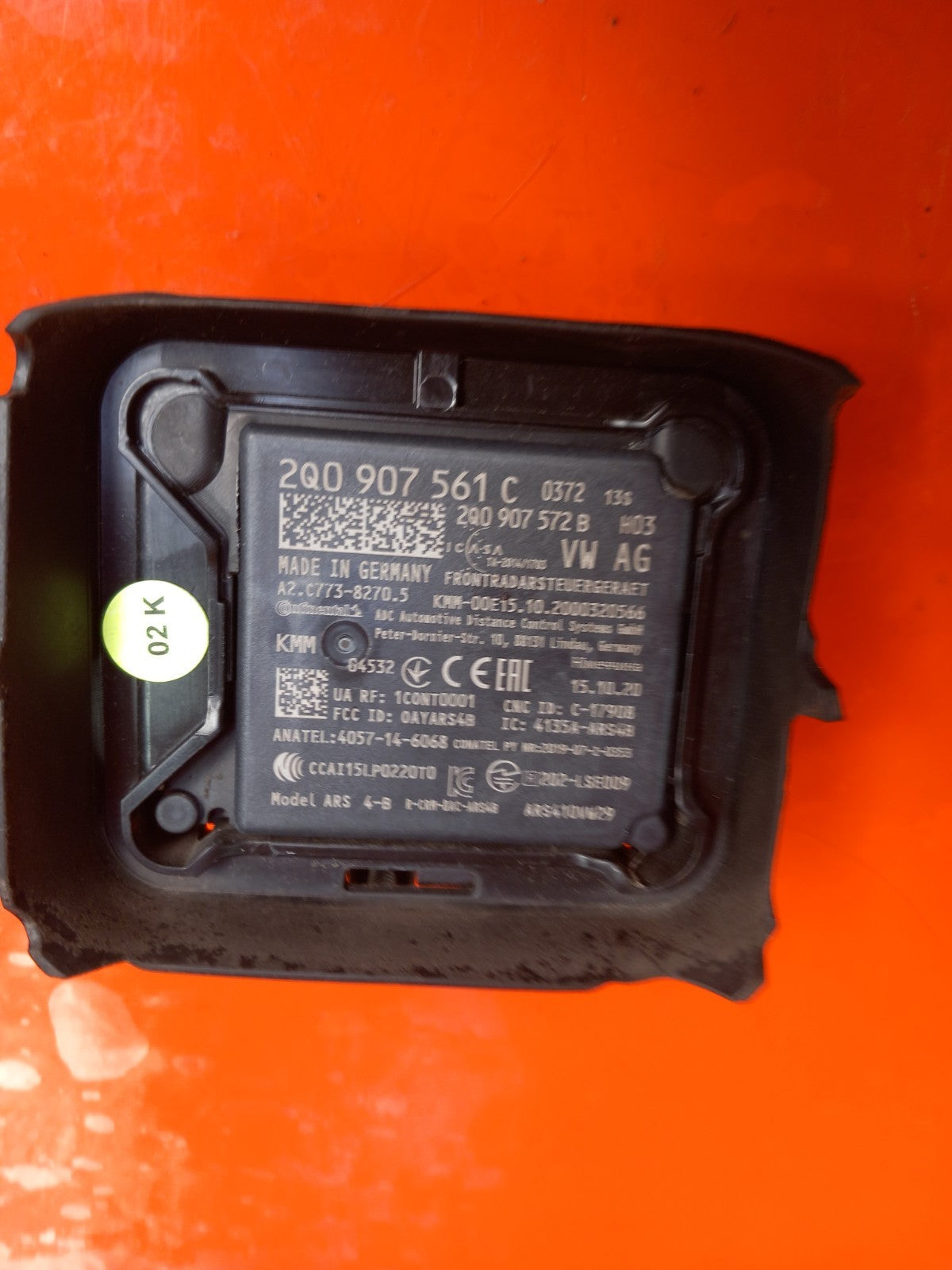 VW Transporter T30 2.0 Diesel 2021 Front Radar Sensor 2Q0907561C Warranty A410 - Image 3