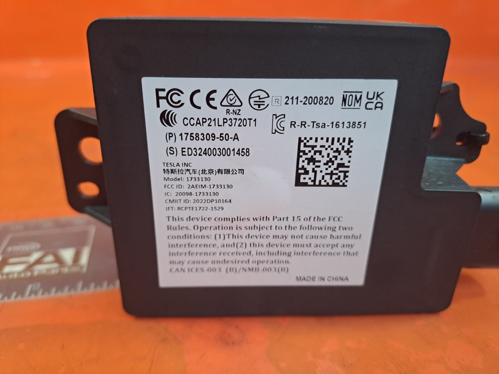 ✅2024 TESLA MODEL 3 LONG BLUETOOTH TRANSCEIVER MODULE 1758309-50-A WARRANTY A207 - Image 8