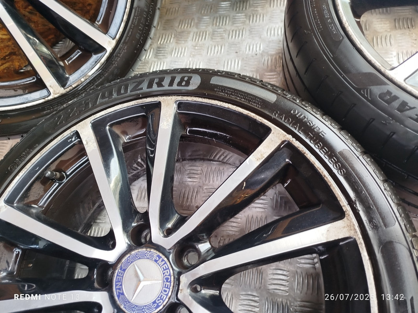 ✅2012 MERCEDES B CLASS W246 ALLOY WHEEL & TYRE SET 225/40 ZR18 A2464011602 A299 - Image 11