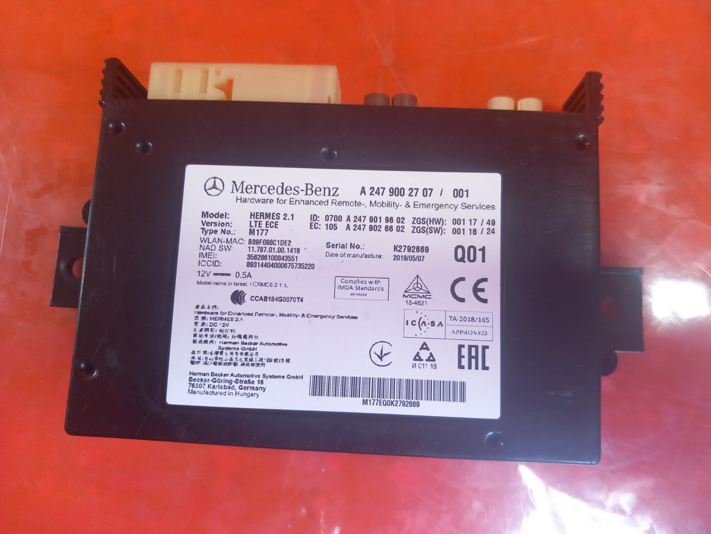 Mercedes W177 W247 W167 2018-2022 Wifi Control Module A2479002707 Warranty xAA - Image 4