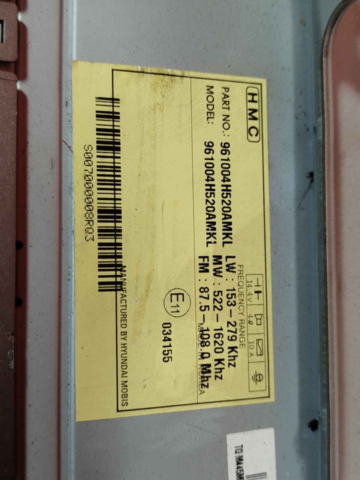 ✅2010 HYUNDAI I800 CD RADIO STEREO PLAYER HEAD UNIT 961004H520AMKL WARRANTY A325 - Image 8