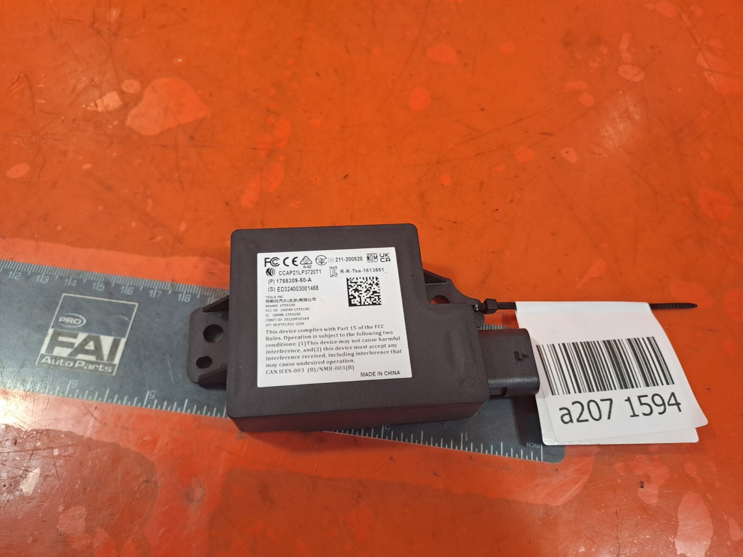 ✅2024 TESLA MODEL 3 LONG BLUETOOTH TRANSCEIVER MODULE 1758309-50-A WARRANTY A207 - Image 1