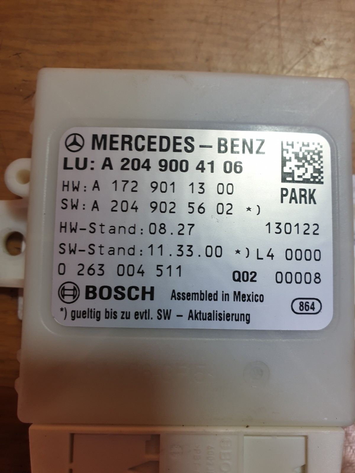 ✅2013 MERCEDES C CLASS W204 PARKING ASSISTANCE CONTROL A2049004106 + WARRANTY - Image 10