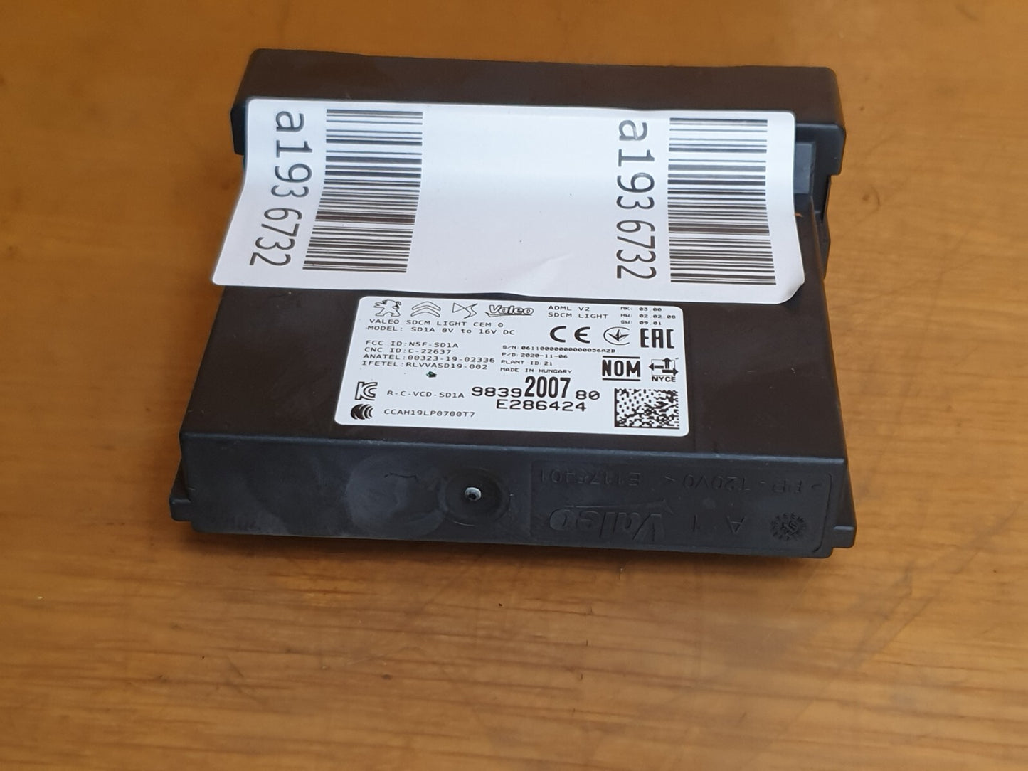 ✅PEUGEOT 2008 MK2 GT EV ELECTRIC 2020 SDCD LIGHT CONTROL MODULE UNIT ECU A193 - Image 9