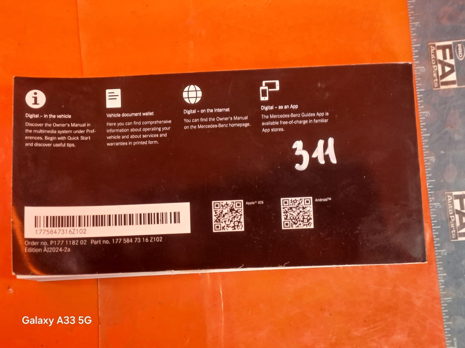 ✅2025 MERCEDES A CLASS W177 OWNERS MANUAL A1775847316 + WARRANTY A311 - Image 6