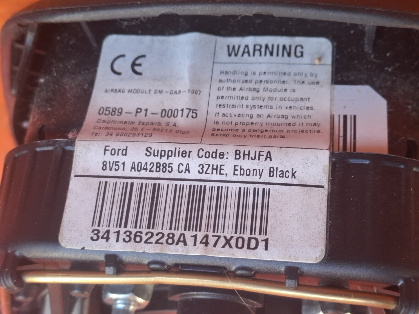 ✅FORD B-MAX TITANIUM 1.0 PETROL 2014 STEERING WHEEL ARBAG 8V51A042B85CA Warranty - Image 7