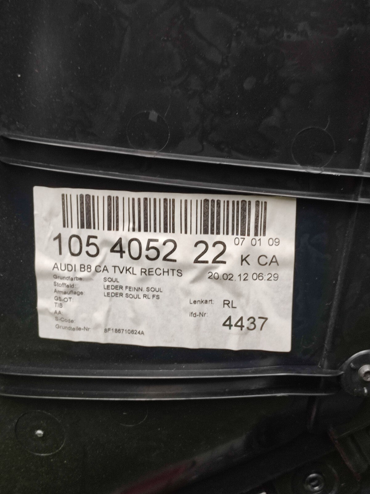 AUDI A5 CABRIO S LINE 2.0 DIESEL 2012 RIGHT DOOR CARD Warranty A218 - Image 4