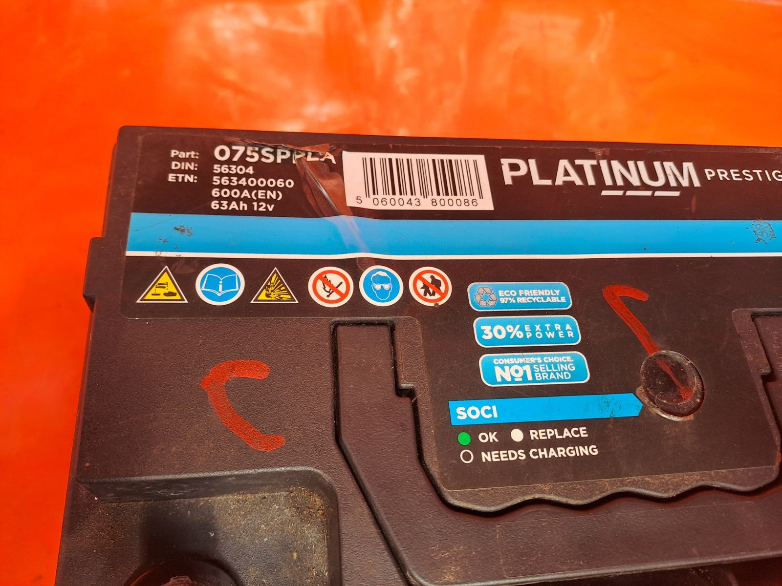 ✅Platinum Starter Battery 12V 63Ah 600A 075SPPLA Warranty xAA - Image 4