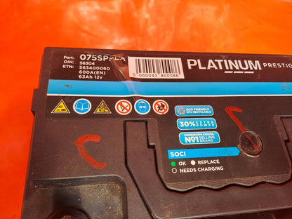 ✅Platinum Starter Battery 12V 63Ah 600A 075SPPLA Warranty xAA - Image 4