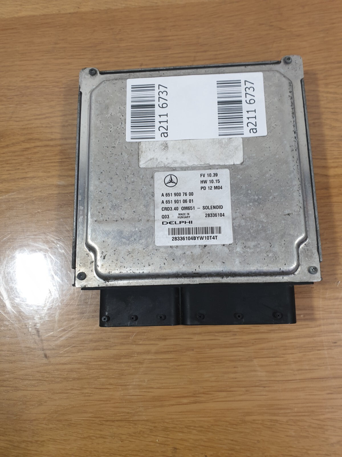 MERCEDES B CLASS W246 1.8 DIESEL 2012 ENGINE CONTROL MODULE ECU A6519007600 A211 - Image 1