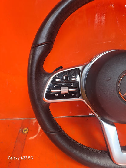 ✅MERCEDES A CLASS W177 2018 STEERING WHEEL & PADDLE SHIFTERS A0004605804 A297 - Image 4