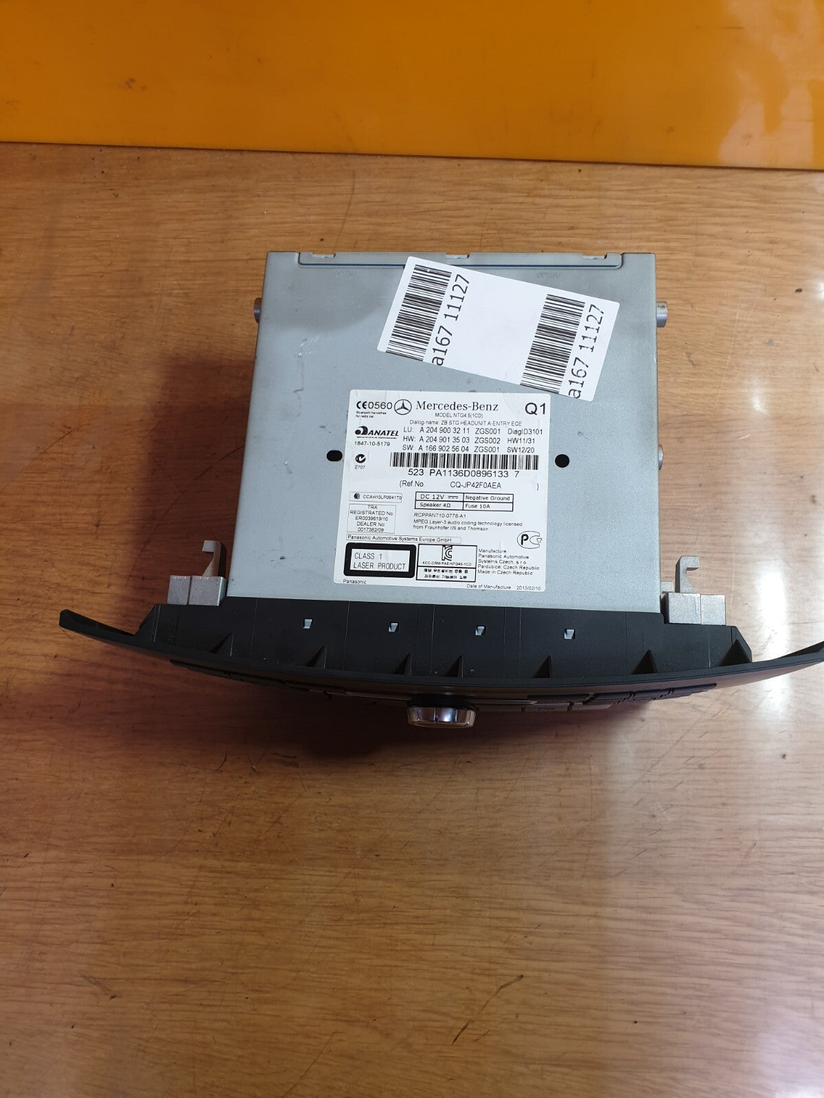 ✅2013 MERCEDES C CLASS W204 2.1CD RADIO STEREO HEAD UNIT A2049003211 A167 - Image 2