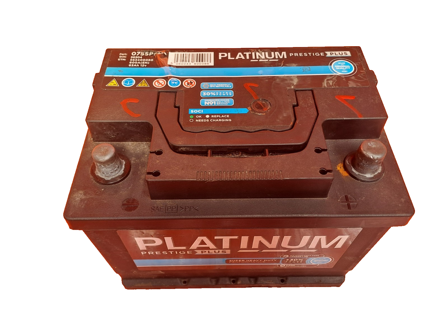 ✅Platinum Starter Battery 12V 63Ah 600A 075SPPLA Warranty xAA - Image 1