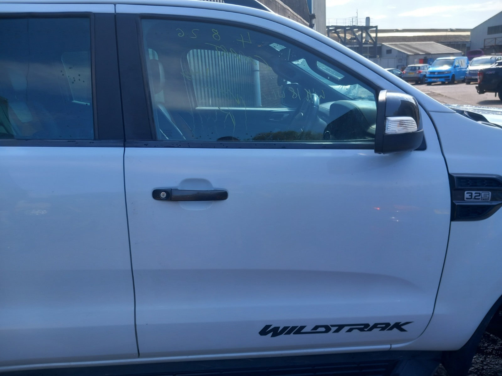 2017 Ford Ranger Wildtrak Front Right Driver Bare Door w/o Mirror White A401 - Image 1