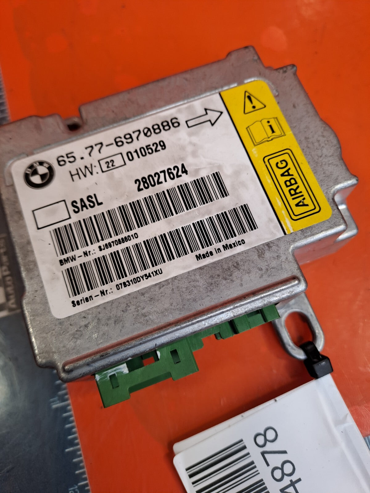 2008 BMW 7 Series E66 Front Left A-Pillar Airbag Module 6970886 Warranty A255 - Image 8