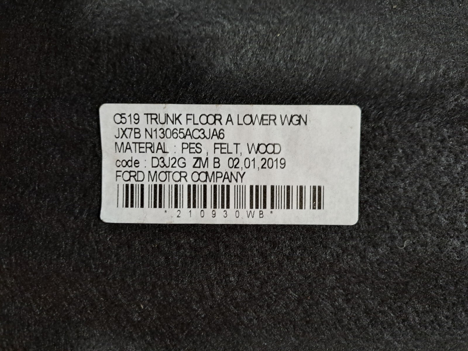 ✅Ford Focus 2018 1.5 Diesel Boot Luggage Compartment Carpet JX7B-N13065-AC3JA6 - Image 12