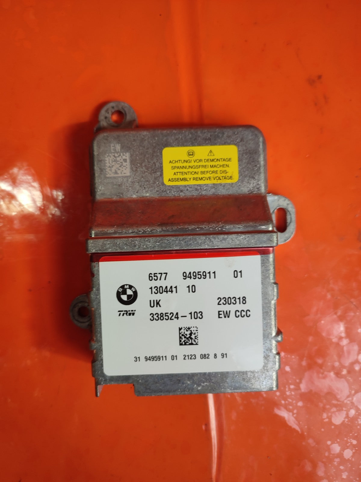✅BMW X1 F48 2.0 PETROL 2018 AIRBAG CONTROL MODULE 9495911 Warranty A303 - Image 5
