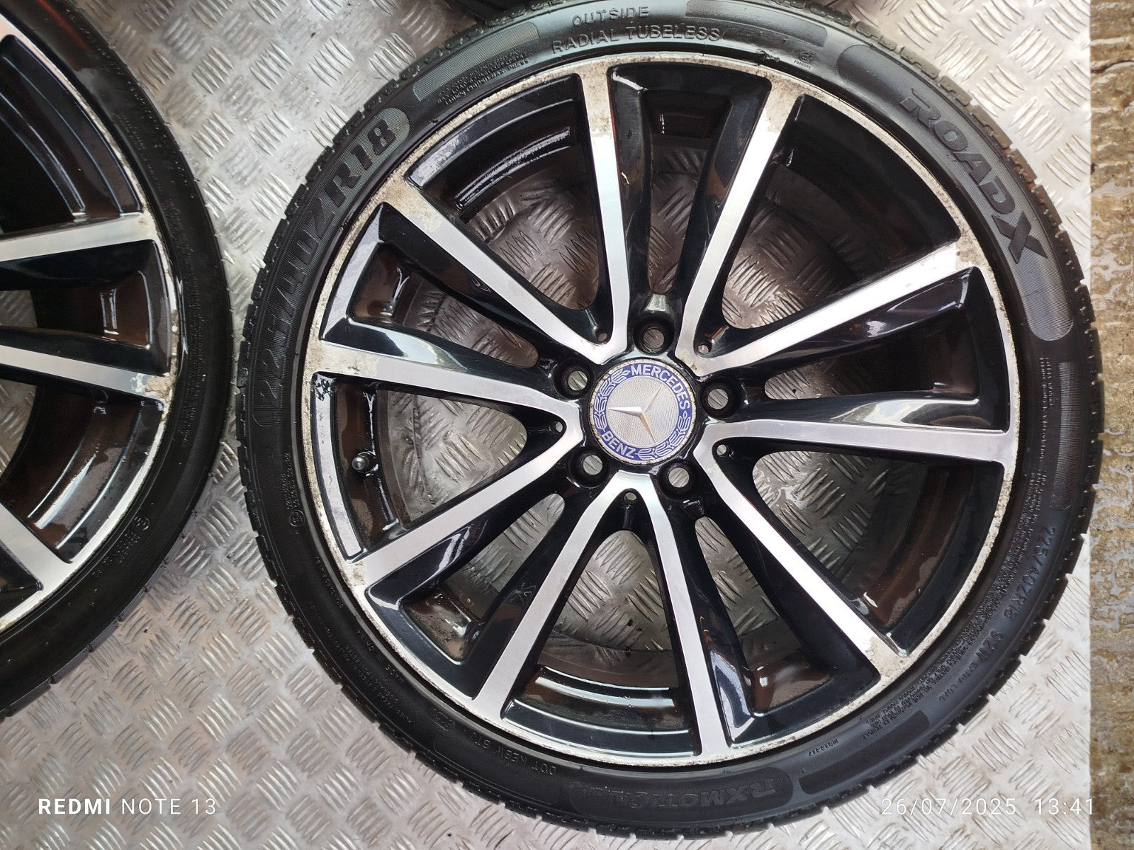 ✅2012 MERCEDES B CLASS W246 ALLOY WHEEL & TYRE SET 225/40 ZR18 A2464011602 A299 - Image 3