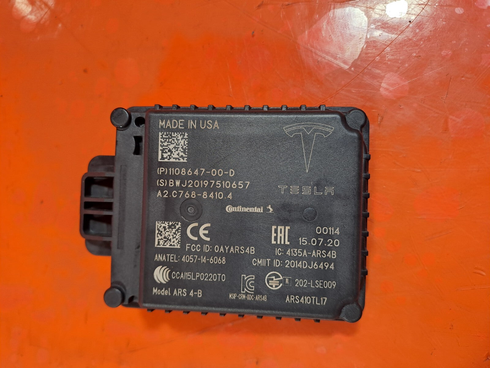 ✅2020 TESLA MODEL 3 FRONT RADAR SENSOR 1108647-00-D + WARRANTY A266 - Image 1