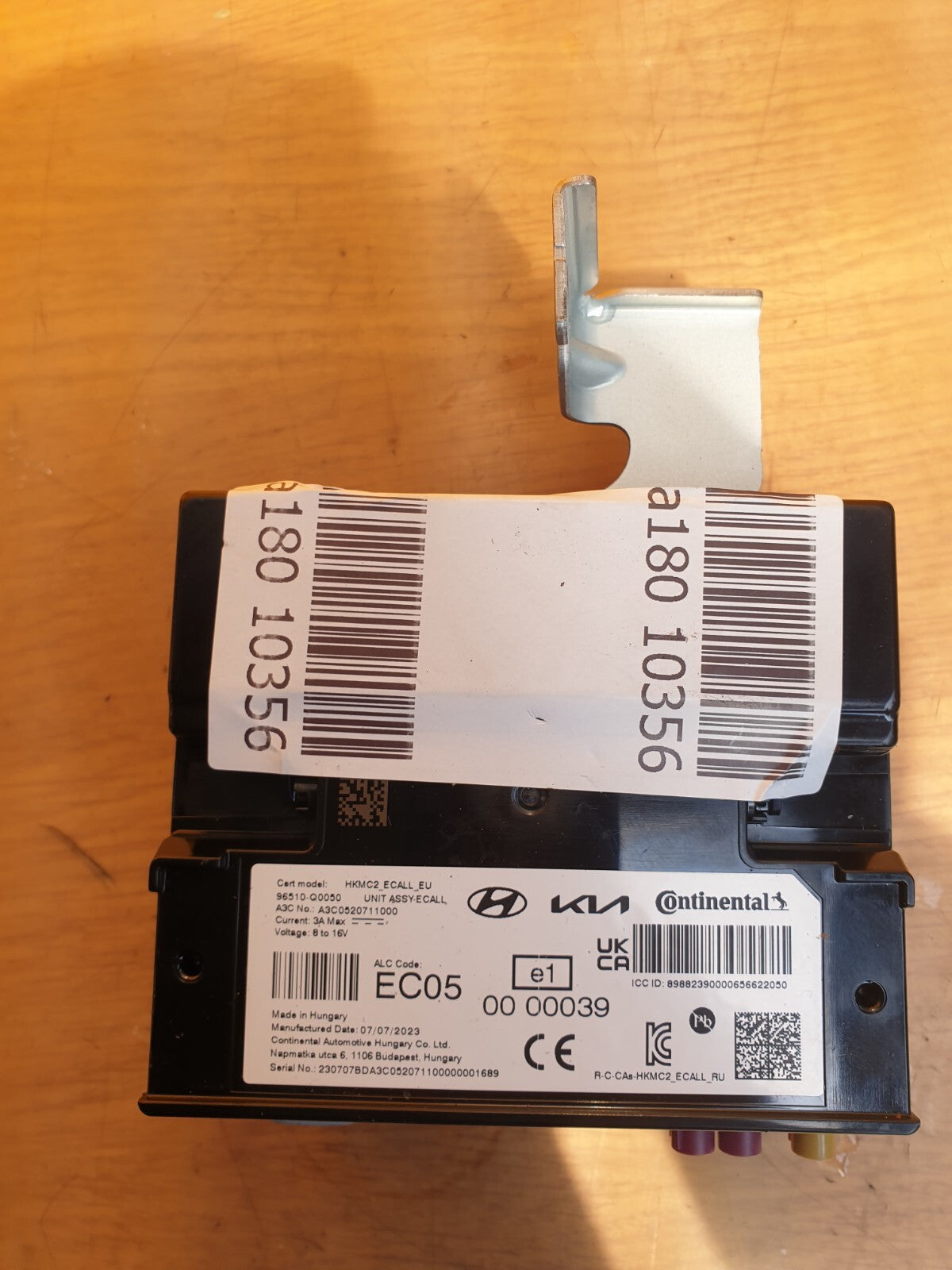 ✅2023 HYUNDAI I20 MK3 EMERGENCY CALL CONTROL MODULE ECU UNIT 96510-Q0050 A180 - Image 2