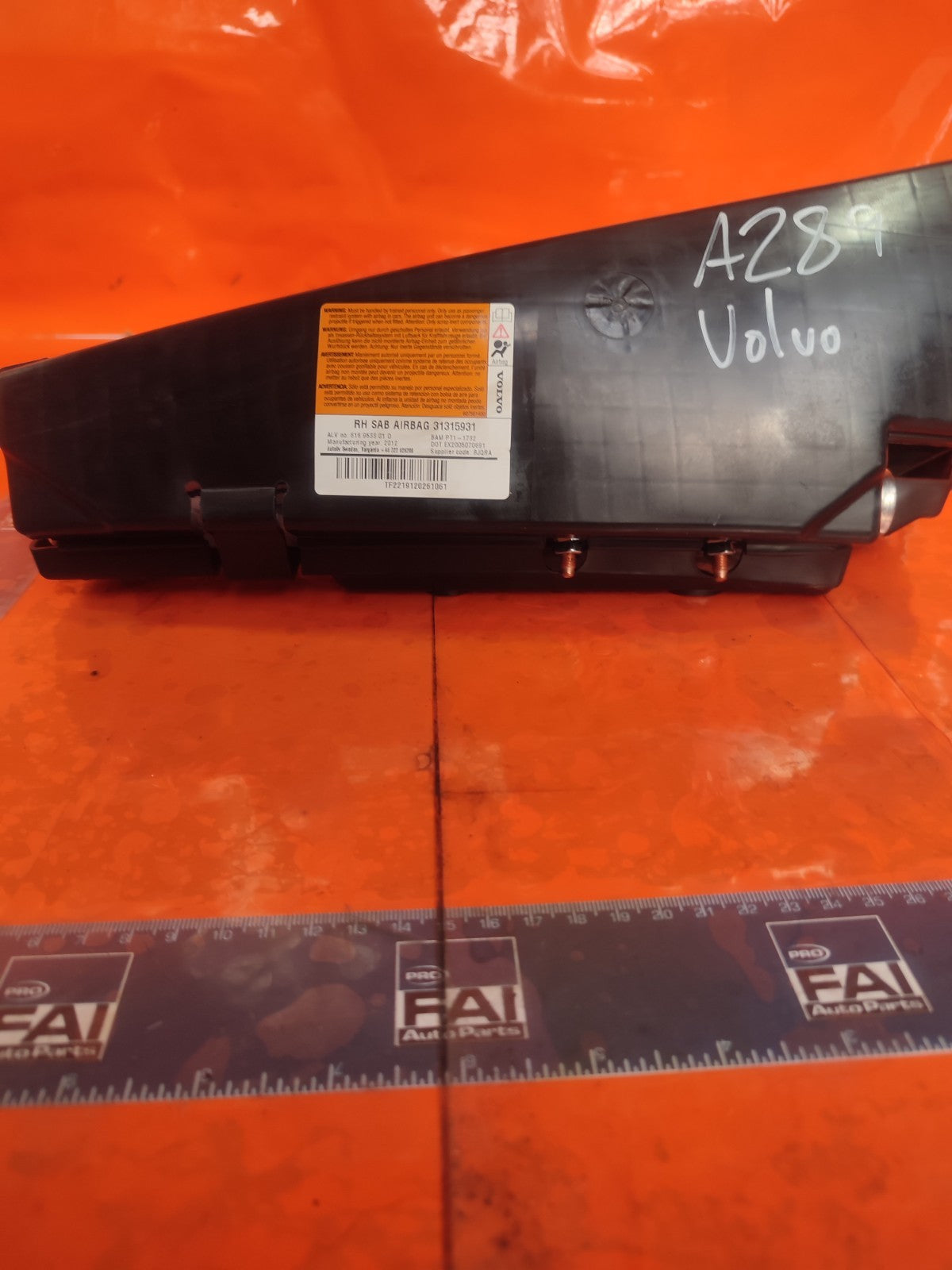 ✅VOLVO XC60 SE AWD 2.4 DIESEL 2012 FRONT RIGHT SEAT ARBAG 31315931 Warranty A289 - Image 3