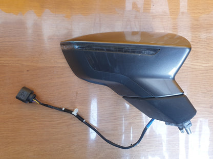 ✅2017 SEAT LEON MK3 DOOR WING MIRROR PF RIGHT SIDE GREY LX7G +WARRANTY A075 - Image 1